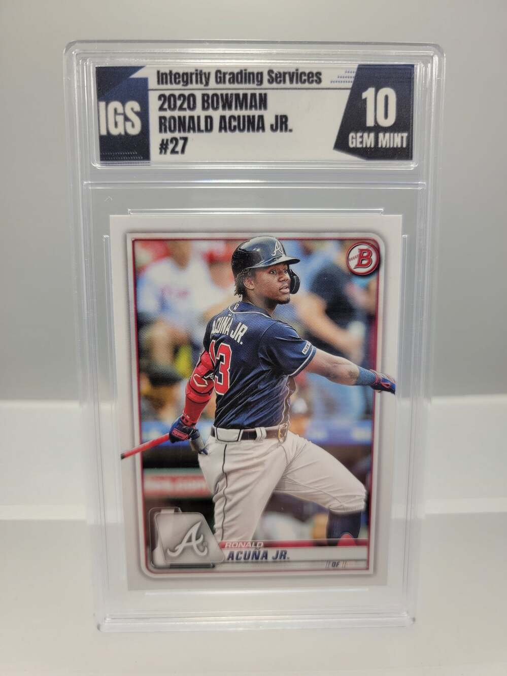 2020 Bowman Ronald Acuna Jr #27 Atlanta Braves IGS 10 Gem Mint